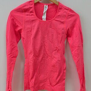 Fabletics hot pink long sleeve top with thumbholes, XS